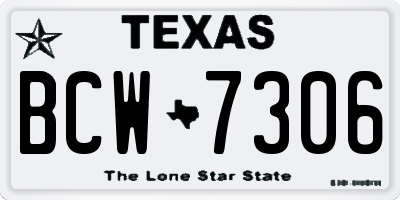 TX license plate BCW7306