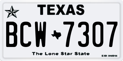 TX license plate BCW7307