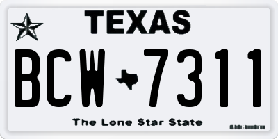 TX license plate BCW7311