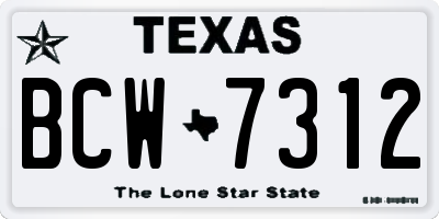 TX license plate BCW7312