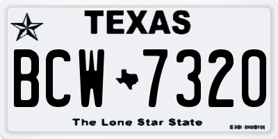 TX license plate BCW7320
