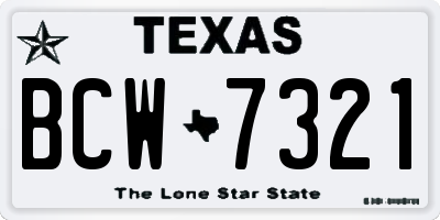 TX license plate BCW7321