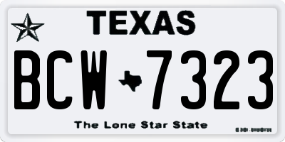 TX license plate BCW7323
