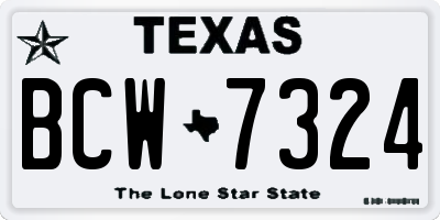 TX license plate BCW7324