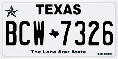 TX license plate BCW7326