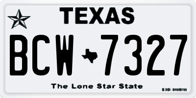 TX license plate BCW7327