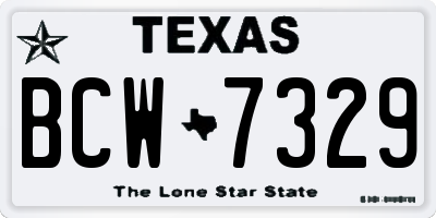 TX license plate BCW7329