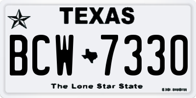 TX license plate BCW7330