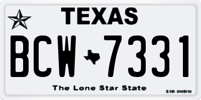 TX license plate BCW7331