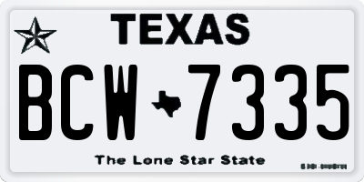TX license plate BCW7335