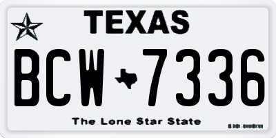 TX license plate BCW7336