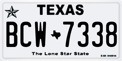 TX license plate BCW7338