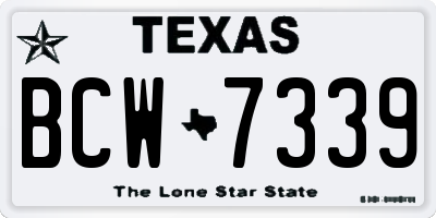 TX license plate BCW7339