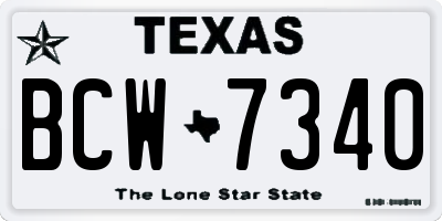 TX license plate BCW7340