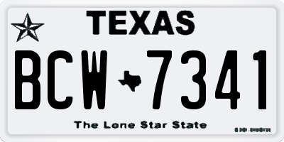 TX license plate BCW7341