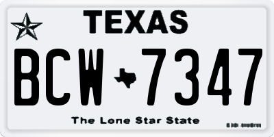 TX license plate BCW7347