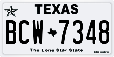 TX license plate BCW7348