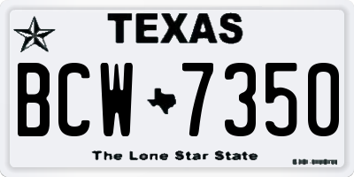 TX license plate BCW7350
