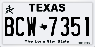 TX license plate BCW7351