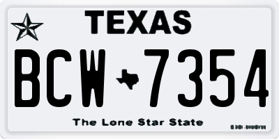 TX license plate BCW7354