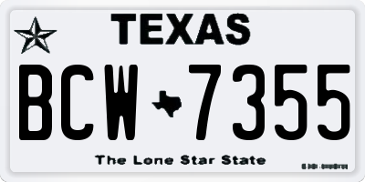 TX license plate BCW7355