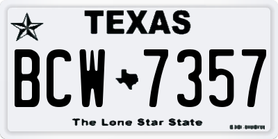 TX license plate BCW7357