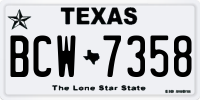 TX license plate BCW7358