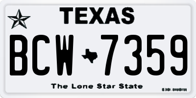 TX license plate BCW7359