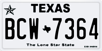 TX license plate BCW7364
