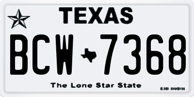 TX license plate BCW7368
