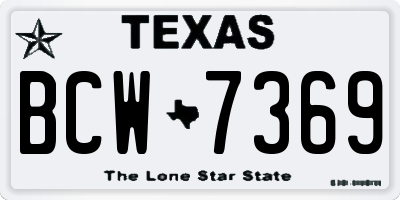 TX license plate BCW7369