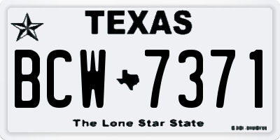 TX license plate BCW7371