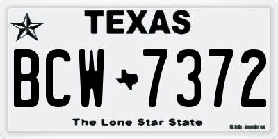 TX license plate BCW7372