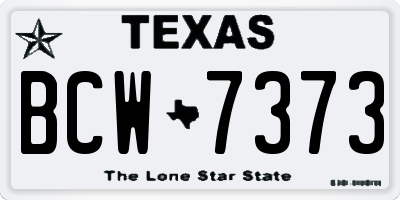 TX license plate BCW7373