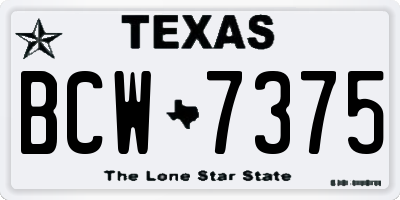 TX license plate BCW7375