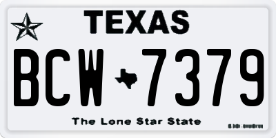 TX license plate BCW7379