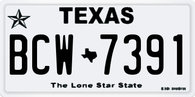 TX license plate BCW7391