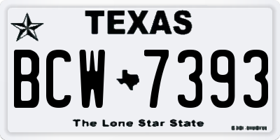 TX license plate BCW7393