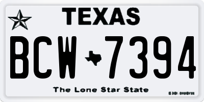 TX license plate BCW7394