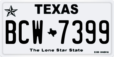 TX license plate BCW7399