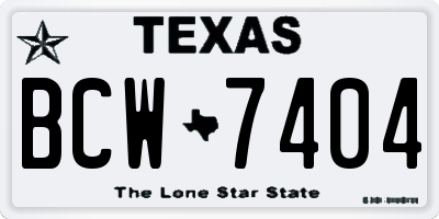 TX license plate BCW7404