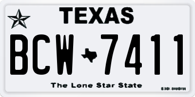 TX license plate BCW7411