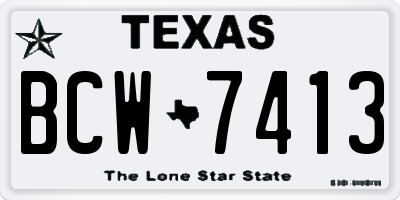 TX license plate BCW7413