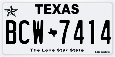 TX license plate BCW7414