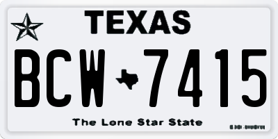 TX license plate BCW7415