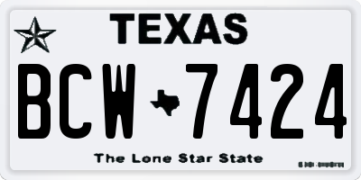 TX license plate BCW7424