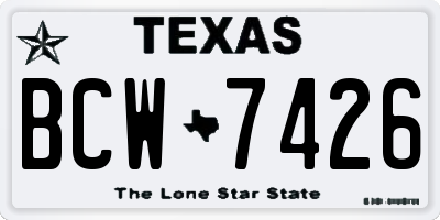 TX license plate BCW7426