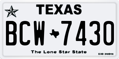 TX license plate BCW7430