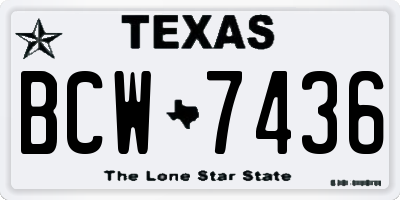 TX license plate BCW7436