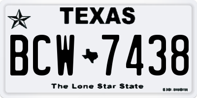 TX license plate BCW7438